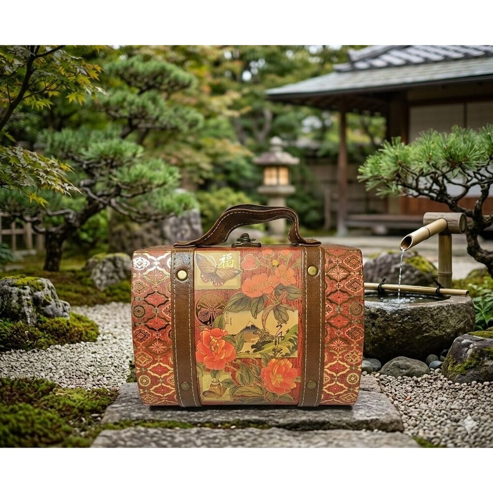 Punch Studio Decorative Case Hard Case Purse Keepsake Box Deco Art Oriental